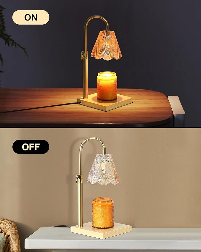 Candle Warmer Lamp with Timer & Dimmer, Birthday Gifts for Women Mom, House Warming Gifts,Flower Candle Lamp for New Home Decor, Wax Melt Warmer for Jar Candles, 2 Bulbs