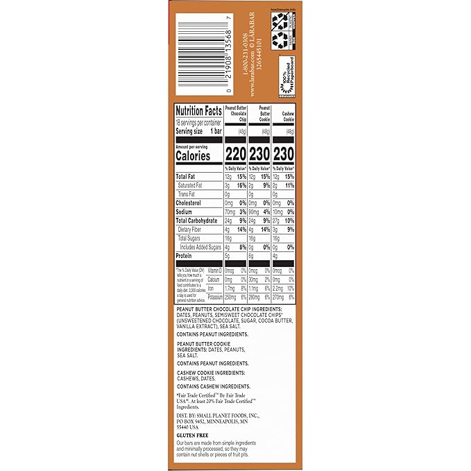 Larabar Variety Pack, Gluten Free Vegan Fruit & Nut Bars, 18 Bars, 1 lb 14 oz