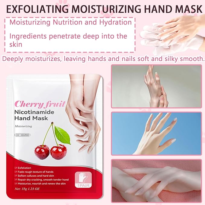 6PCS Hand Masks,Hydrating Hand Masks Moisturizing Gloves Overnight for Dry Cracked Hands,Daily Hand Care Hand Masks Gift Set for Women and Men B