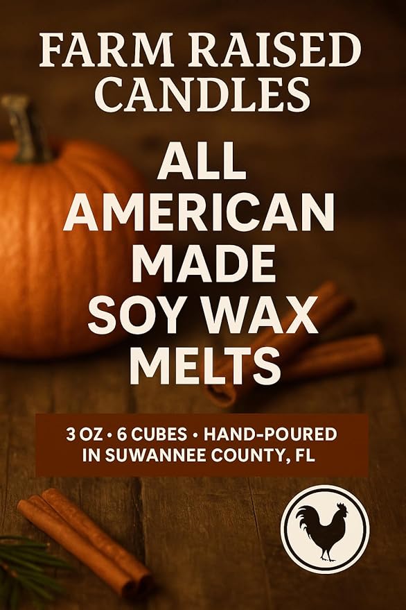 Farm Raised Candles - Pumpkin Patch Soy Wax Melts 1 LB Variety Pack (5 Scents) β Hand-Poured 100% Soy β Butterscotch, Vanilla Pie, Spice, Latte & Apple Cider β Fresh from The Farm Soy Wax Melts