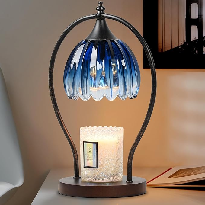 Candle Warmer Lamp with Timer Dimmable: Electric Candle Warmer Birthday Gifts for Women Mom - Candle Lamp Warmer House Warming Gifts New Home Decor - Wax Warmer for Jar Candles with 2 Bulbs