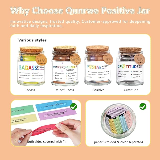 Funny Affirmation Cards for Women,Daily Positive Affirmation Jar,Graduation Birthday Friendship Friend Gifts,Self-Affirmation Inspirational Motivational Gifts for Women Men Teen Coworker Boss