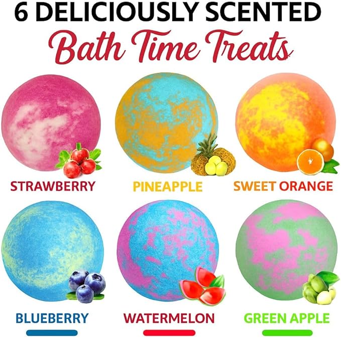 Bath Bombs for Kids with Surprise Inside, Mermaid Bath Bombs for Girls with Jewelry & Jewelry Box for Kids Organic, Skin Moisturizing, Natural Bubble, Birthday Gifts for Boys, Girls
