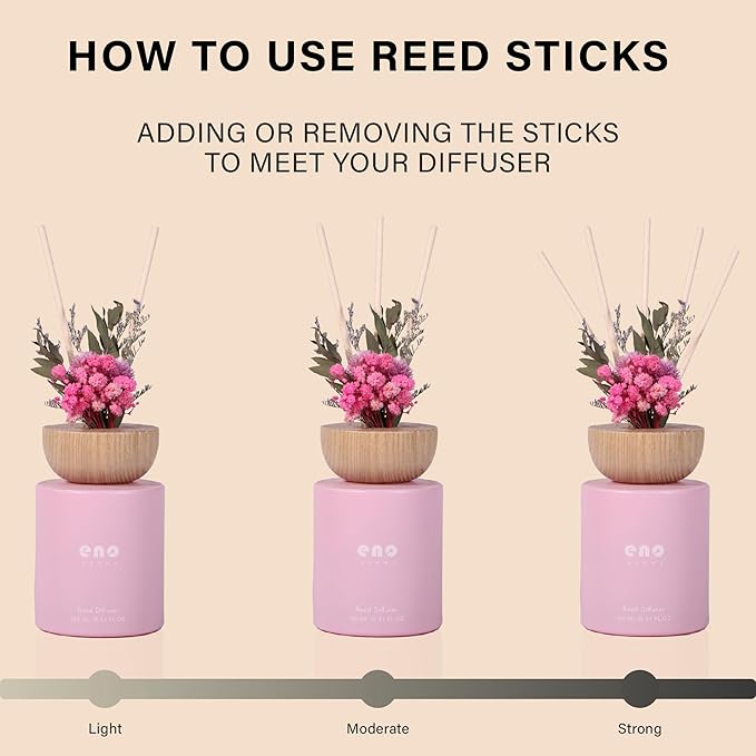 Reed Diffuser Set with Really Dried Flowers, Essential Oils Scented Diffuser with Sticks, Air Fresheners Home Fragrance for Bathroom Shelf Decor & Gift, 5.1oz / 150ml
