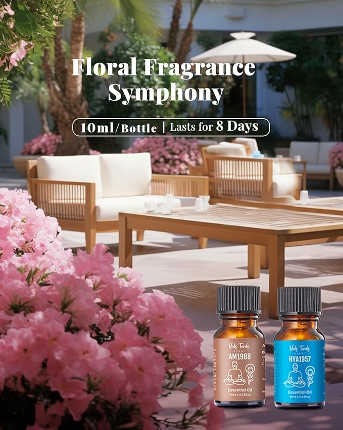 VTS Waterless Diffuser with Hotel Scent Essential Oils Set, Top 6 Aromatherapy Oil Blends for Diffusers, Home Fragrance Air Freshener