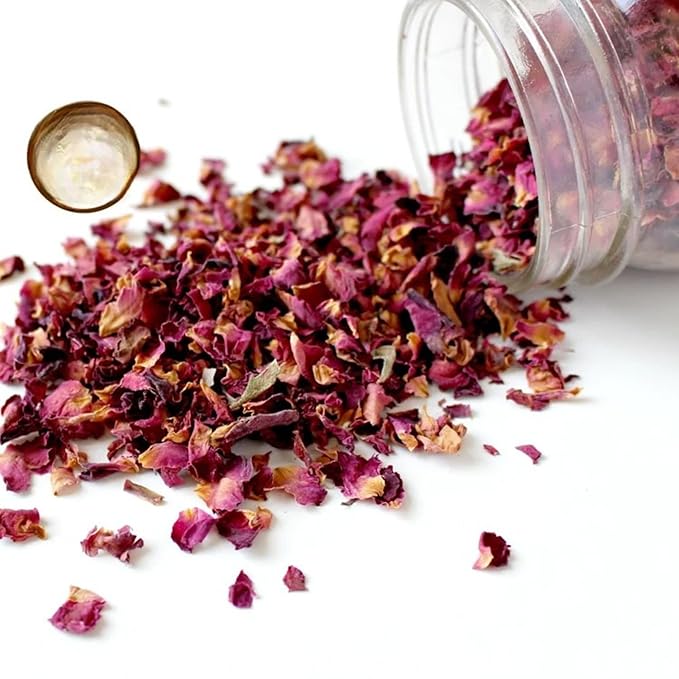 Herbs Botanica Dried Rose Petals Edible Perfect for Tea, Potpourri, Bath Bombs, Beauty Products, Resealable Bag for Freshness and Longevity Non-Toxic, Chemical-Free, 100% Non GMO 3.6 oz