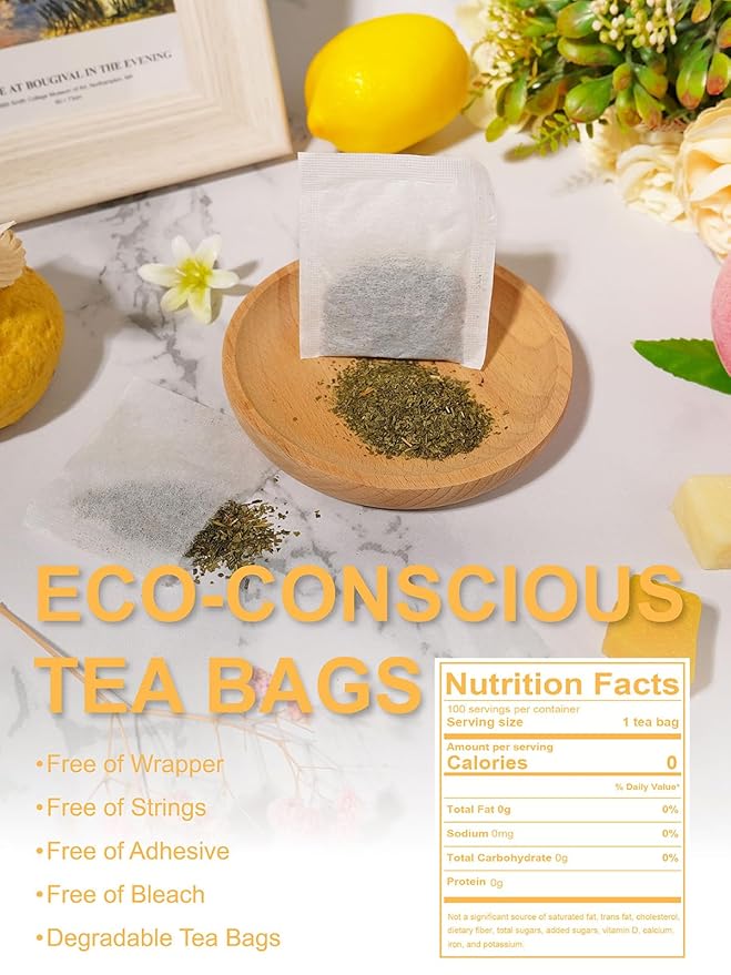 TeeLux Mango Peach Green Tea, Mango & Peach Flavored Steamed Green Tea, Fruit Aroma & Crisp Taste, 100 Count