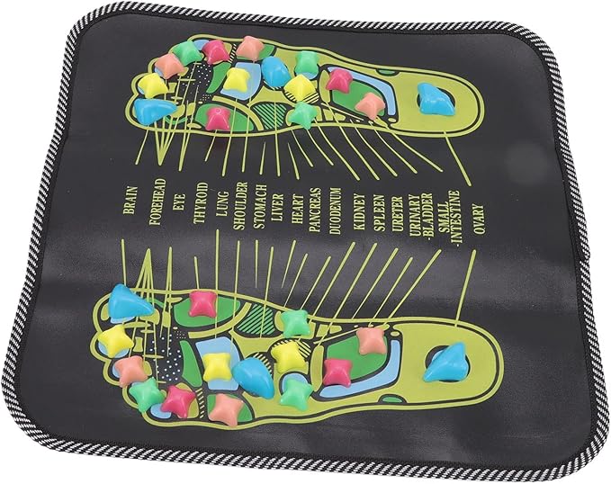 TOPINCN Foot Massage Mat, Massage Tools Foot Massagers Pain Relief Simulation Pebble Reflexology Walking Stone Cushion Suitable for Health Care (35 * 35cm)