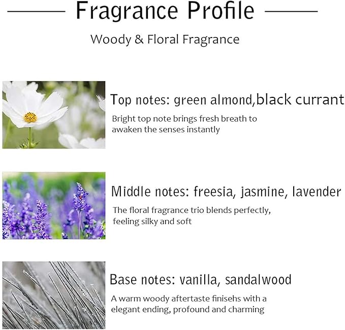 Binca Vidou Reed Diffuser Set, Bergamot Vanilla Lavender and Jasmine Scented Oil Reed Diffusers for Bedroom Living Room Office, Giftable & Stress Relief 150 ml/5.07 oz