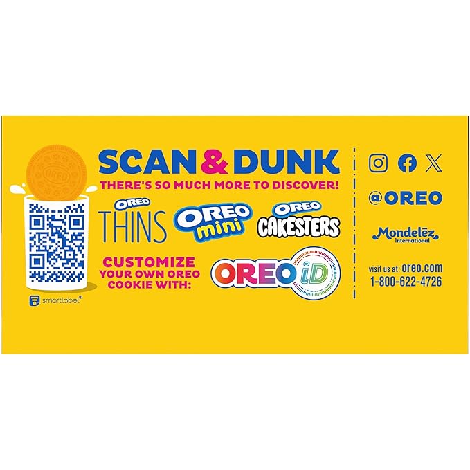 OREO Double Stuf Golden Sandwich Cookies, King Size, 12 Snack Packs (8 Cookies Per Pack)