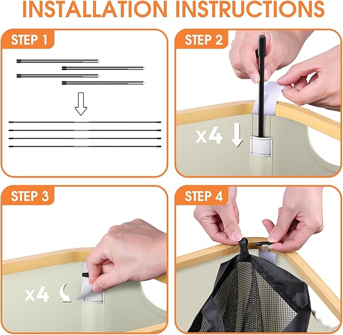 Laundry Basket Clothes Hamper with Lid and Pocket Large Collapsible Laundry Baskets with Handle, Freestanding Hampers for Bedroom Aesthetic, Dorm, Bathroom, Laundry Room (100L, Beige)