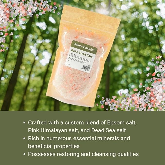 Bath Salts Blend (16oz - Pack of 4) - Pure Coarse Grain Mineral Salt - Used as Salt Bath, Bath Soak, Foot Soak, Spa or Foot Salts Bath