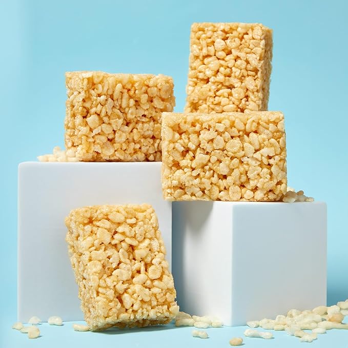 Skinny Crispy Original Vanilla Rice Treats – Low Sugar (4g), Vegan, Gluten-Free, Dairy-Free, Non-GMO, Top 9 Allergen-Free, Healthy Snack Bars, 15 Count