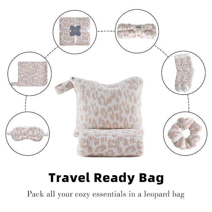 Birthday Box Care Package Get Well Soon Gift Baskets Self Care Gifts for Women, Birthday Gift Basket for Her, Leopard Print Gifts for Women Mom Wife Daughter Sister Friends Leopard Khaki