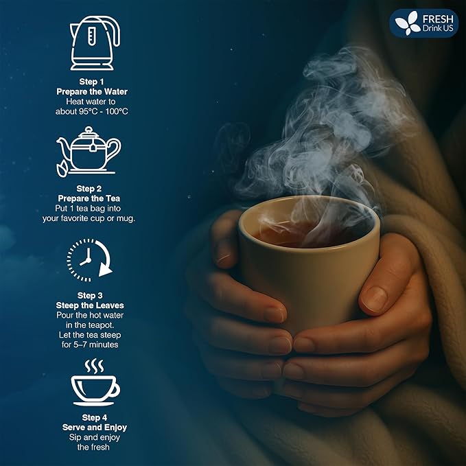 FreshDrinkUS, Premium 75 Tea Bags Better Sleep Herbal Tea | Special Herbal Sleep Tea, Caffeine-Free Loose Leaf Blend with Spearmint Leaves, Lemongrass Leaves, and Hawthorn Berry β Naturally Refreshing and Aromatic.