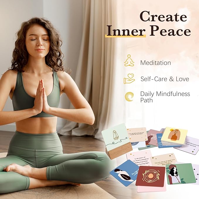 Hihealer Christmas Gift - 52 Positive Affirmation Cards for Women, Daily Motivational and Inspirational Cards for Mindfulness, Meditation, Self-Care Gifts for New Moms, Xmas Gift for Mom and Women