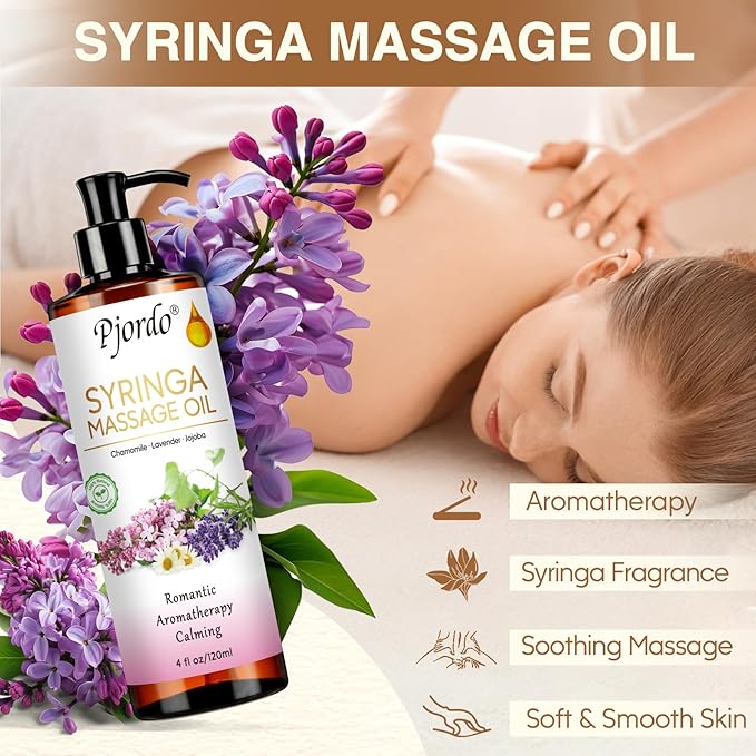 Body Massage Oil for Massage Therapy Kit, Lilac, Lavender, Sore Muscle Arnica Oil with Massage Roller Ball, Relaxing Massage Oils for Pain Relief, Spa Gift Set for Him Her