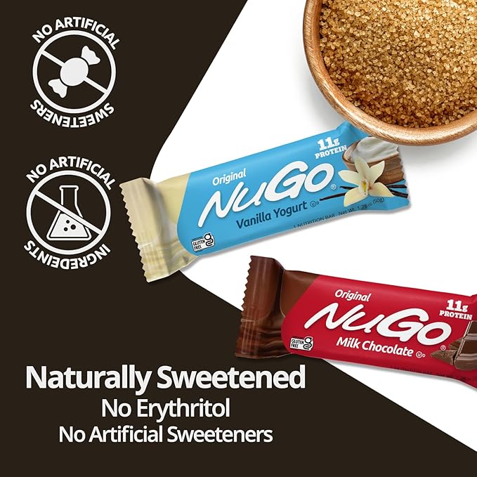 NuGo Protein Bar, Churro, 11g Protein, Gluten Free, 15 Count
