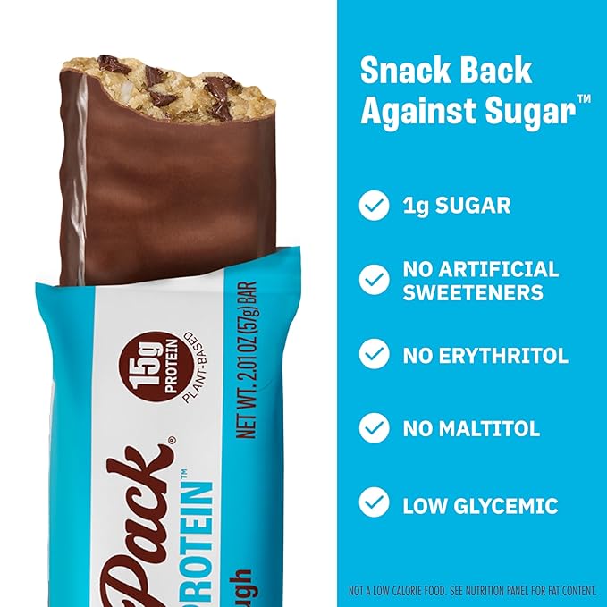 Munk Pack 15g Probiotic Keto Protein Bars - Low Sugar, High Protein -1g Sugar, 4g Net Carbs. Vegan + Plant Based Gut Health. Low Carb Healthy Snack Bar. Cookie Dough- 12 Count
