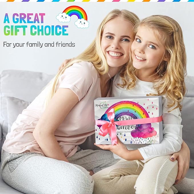Bath Bombs for Kids - All Natural Magic Rainbow BathBombs with Organic Ingredients, Moisturizing, Vibrant Colors & Rich Bubbles, Cloud Bath Bombs, Birthday Gifts for Kids, Girls, Boys