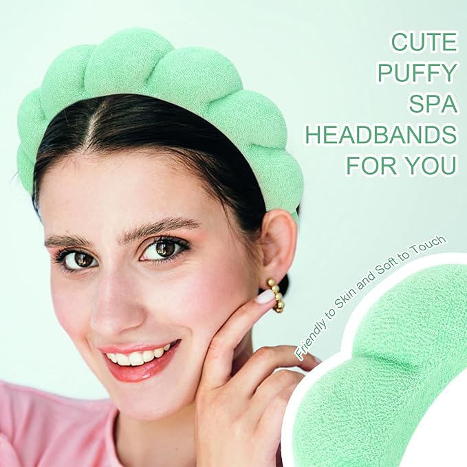Spa Headband, 3 Pack Soft Terry Cloth Hairband for Washing Face, Skincare Headbands Makeup Headband, One Size Fits Most, Women