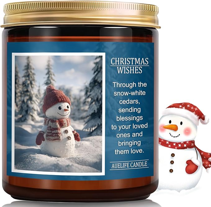 Christmas Candles | Christmas Wishes Scented Candle, Holiday Soy Wax Candles for Home Scented,Aromatherapy Gifts for Women and Men, Cozy Winter Candle for Home Decor, 7 oz