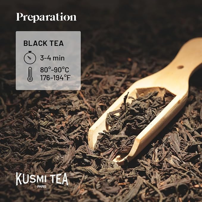 Kusmi Tea - Russian Morning No.24 - Organic Black Tea - Blend of Asian Black Teas - Grand Yunnan, Ceylon & Assam - Smooth, Flavourful, Caffeinated Tea - 20 Tea Bags