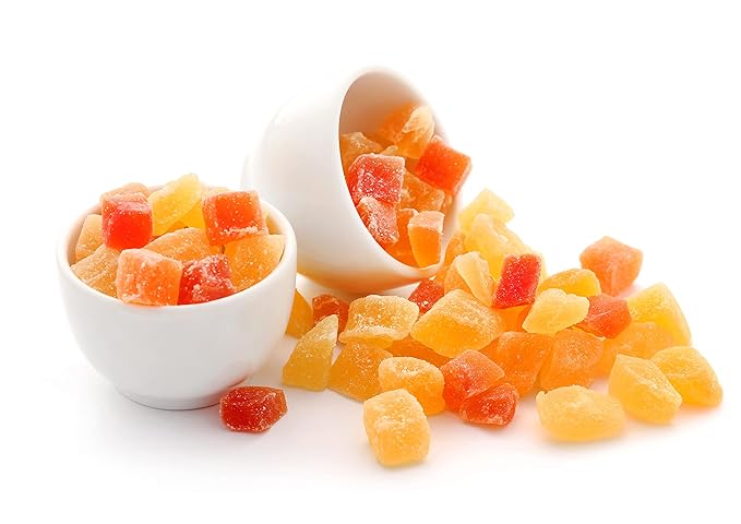 Food to Live Diced Fruits Mix, 1 Pound - Contains Dreid and Diced Mango, Pineapple, Papaya. Sweetened, Unsulfured, Candied Vegan Snack, Kosher, Bulk, Great for Culinary Use and Baking