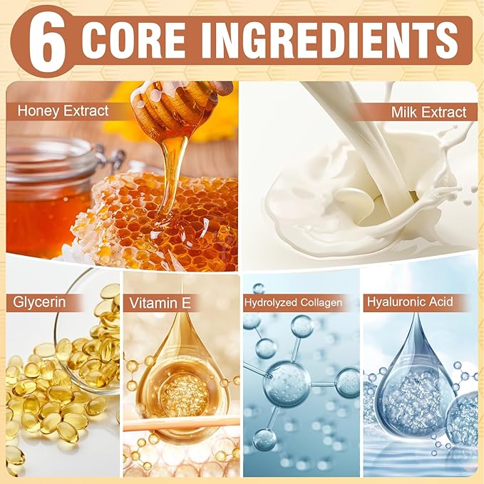 18 Pairs Moisturizing Hand & Foot Masks with Honey, Milk, Vitamin E & Glycerin, Intensely Hydrating Foot Mask for Dry Cracked Feet, Moisturizing Socks for Cracked Heel Treatment