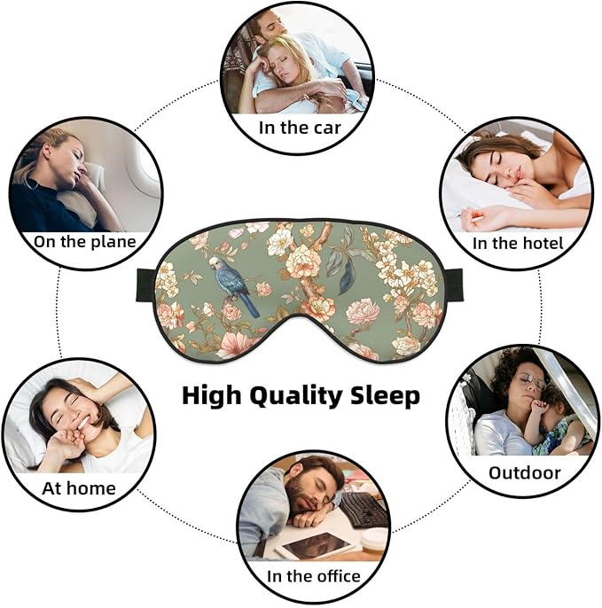 Blossom Trees Sleep Mask for Women & Men - Comfortable Eye Mask with Adjustable Strap - Soft Eye Cover Blindfold for Travel, Yoga, Nap, Shift Work