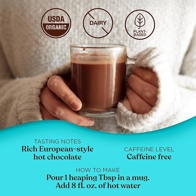 Four Sigmatic Calm Mushroom Cocoa Mix | Organic Mylk Hot Cocoa Mix with Reishi Mushroom | Vegan, Dairy Free | 15 Servings