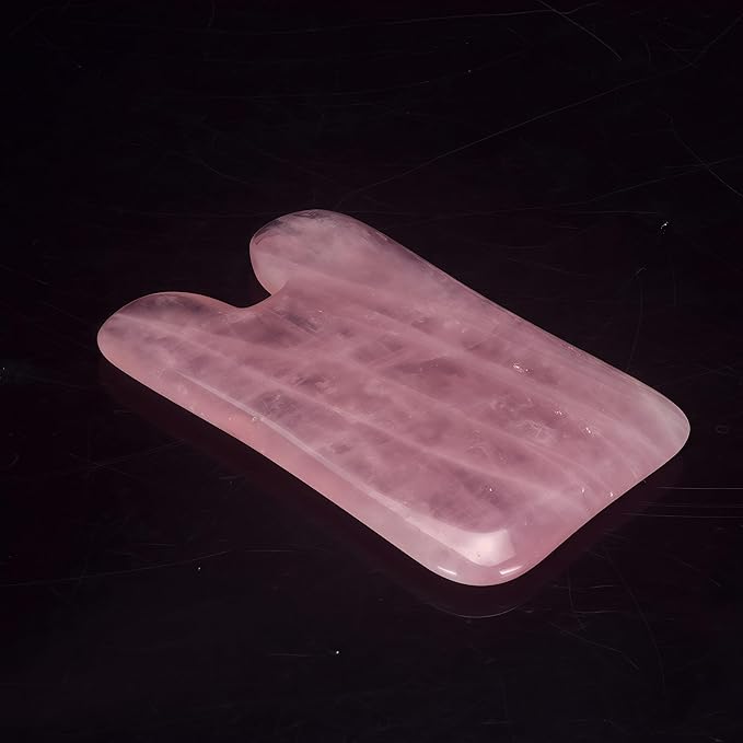 LZLRUN Rose Quartz Jade Roller Real Jade Gua Sha Board Mushroom Massager Face Lifting Tool Facial Guasha Massage Tool (Hill)