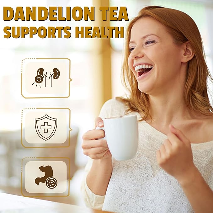 Jarteela - Dandelion Leaf & Root Tea Bags - 2g x 50 Count - Premium Dandelion Tea - Non-GMO - Caffeine-Free - Support Kidney Health & Enhance Immune System