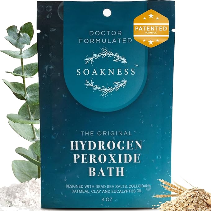 Hydrogen Peroxide Epsom Salt Bath Soak - USA-Made – Patented Bath Salts, Muscle Recovery, & Skin Detoxification – Magnesium Salts for Bathing - Doctor Formulated Pure Epsom Salt (1-Pack)