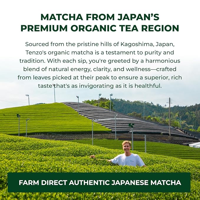 Tenzo Matcha Green Tea Powder - USDA Organic Premium Grade - Authentic Japanese Matcha Tea - Latte Powder - BetterBoost (1.06 Ounce)