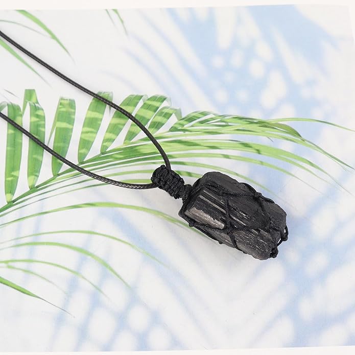 Handmade Natural Gemstone Crystal Pendant Necklace Stone Holder Necklace Cord Net Necklace with Adjustable Length for Women Men