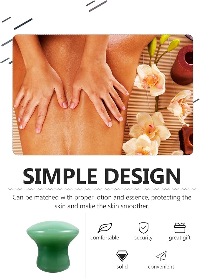 Jade Massager: Mushroom Gua Sha - 2Pcs Green Jade Quartz Mushroom Face Massage Rollers Stones Scraping Massage Tool for Men Women, Massager for Face, Eyes, Relieve Fine Lines and Wrinkles