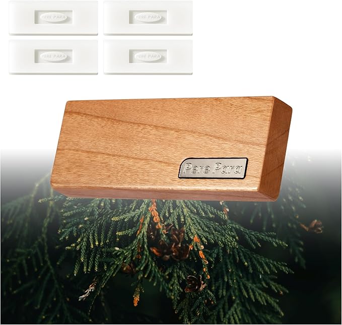 4 Refreshing Scent Bags Wood Car Air Freshener Vent Clip (Burlywood, Misty Grove)- Natural Scent Diffuser for Car, Truck & SUV with Premium Essential Oil Starter Kit Gift for Men & Women