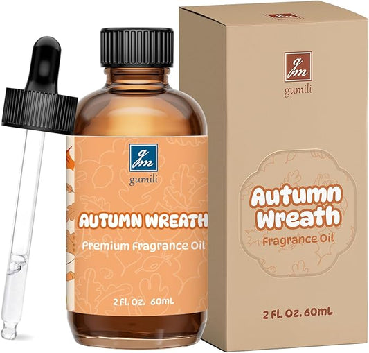 Autumn Wreath Fragrance Oil 2 Oz, Natural Scent Oil for Home Essential Oils Diffuser, Candle Making, Soap Making, DIY Body Oils, Perfume, Body Mist, Spray - Fall Scent
