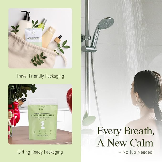 Shower Steamers Aromatherapy Gift Set – 10 Pack Eucalyptus, Mint & Citrus Shower Bombs for Sinus Relief & Relaxation – Organic Spa Gift & Self Care Christmas Stocking Stuffer for Women & Men