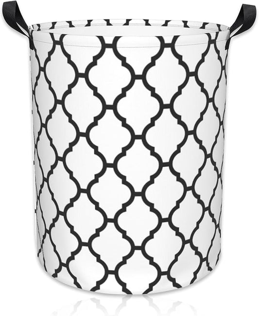 Laundry Basket Moroccan Pattern Laundry Basket Oxford Cloth Laundry Hamper Large Storage Baskets Toy Organizer Tote Bag For Bedroom Clothes Bathroom 17.3(H) x16.5(D) Inch
