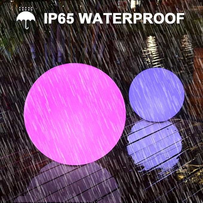 16-inch LED Globe Orb Light, Rechargeable Glowing Ball Light w/Remote, Dimmable RGB Color Changing Glowing Orb for Kid Adult, Waterproof Light Up Ball Night Light Mood Lamp for Home Garden Patio Party