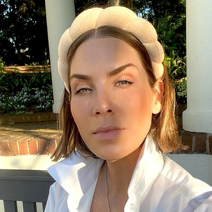 Spa Headbands for Washing Face or Facial Makeup Headbands Bubble Skincare Headbands Drunk Elephant Terry Cloth Puffy Skin Care Hairbands for Mask Treatment, Beige