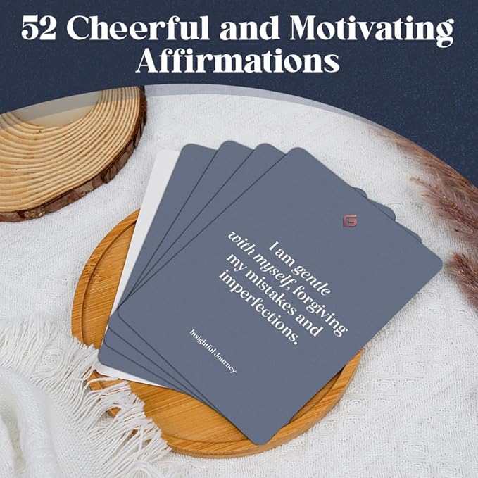 52 Positive Classic Affirmation Cards for Women with Display Stand - Mindful Affirmations to Build Success - Daily Growth Challenges & Inspiration - Mindfulness & Self Care Gift for Women, Men