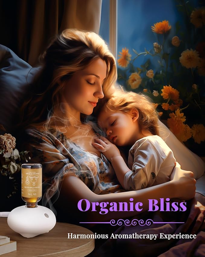 VTS Organic Essential Oils Set with Waterless Diffuser, Lavender & Roman Chamomile Essential Oil Aromatherapy Gift Set (1 fl.oz Lavender Oil & 1 fl.oz Chamomile Oil & Portable Diffuser)