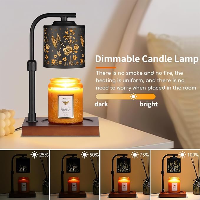 Candle Warmer Lamp with Adjustable Height Dimmable for New Home Decor Electric Candle Warmer for Jar Candles Birthday Gifts for Women Mom(Hummingbird)