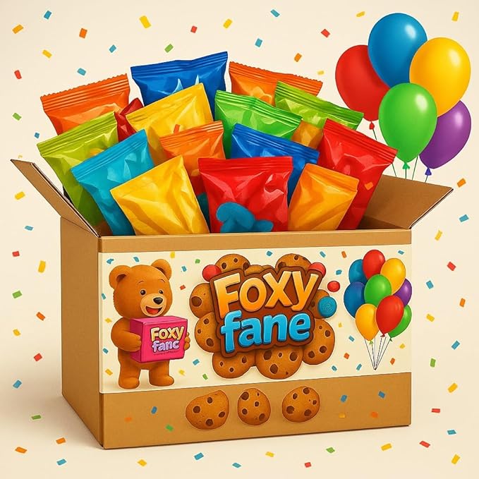 Foxy Fane 120 count Deluxe Snack Box - Ultimate Gift Care Package with Variety Assortment of Crackers, Cookies, Candy, Chips & other Snacks - Bulk Bundle of Delicious Treats (120 Snacks)