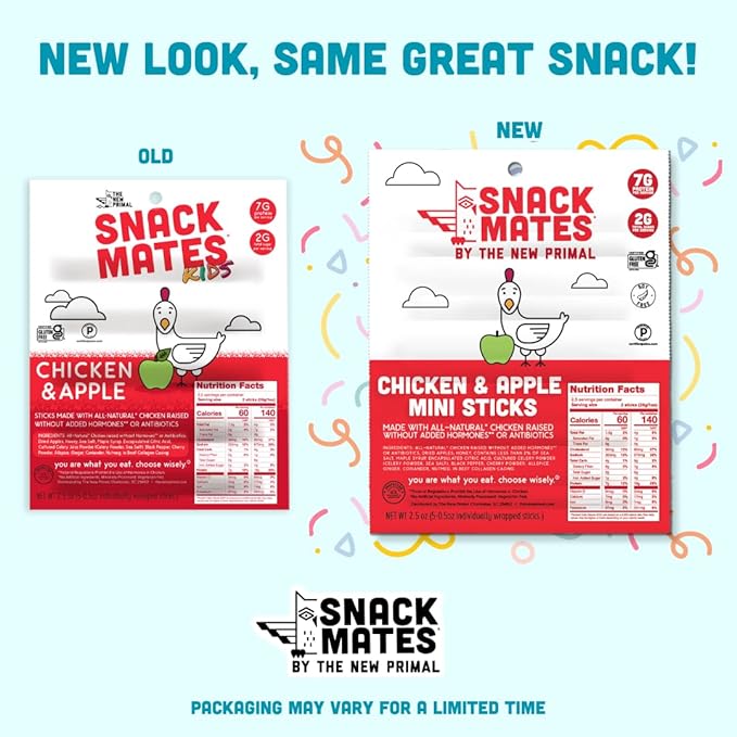 Snack Mates by New Primal Sampler Four Flavor Pack, Mini Meat Sticks, High Protein and Low Sugar Kids Snack, Gluten Free, Soy Free, Paleo, Lunchbox Friendly, 20 Count