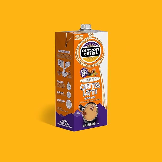 Oregon Chai Sugar Free Chai Concentrate, 32 Fluid Ounce (Pack of 6)