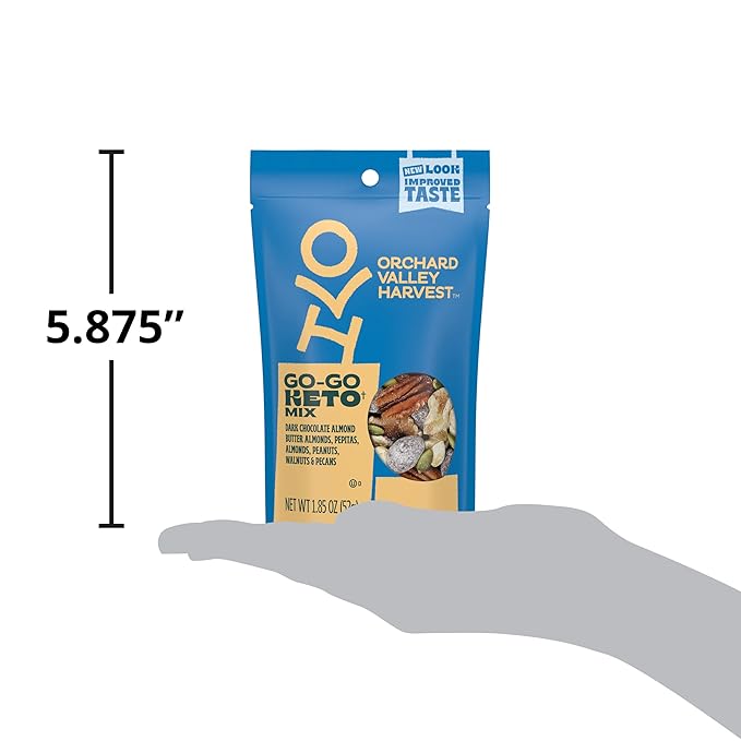 Orchard Valley Harvest Go-Go Keto Mix, 14 Pack (1.85 oz), Dark Chocolate Almonds, Peanuts, Walnuts, And Pecans, Low Carb, Gluten Free, Non-GMO